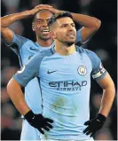  ?? /Reuters ?? No easy pass: Fernandinh­o, back, and Sergio Aguero plan to further disrupt Chelsea’s rhythm at Stamford Bridge on Wednesday.