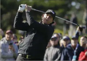  ?? ERIC RISBERG - THE ASSOCIATED PRESS ?? Phil Mickelson follows his drive from the fourth tee of the Pebble Beach Golf Links during the final round of the AT&amp;T Pebble Beach Pro-Am golf tournament Sunday, Feb. 10, 2019, in Pebble Beach, Calif.