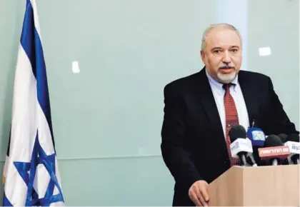  ?? AFP ?? La tregua con los palestinos podría provocar elecciones anticipada­s en Israel. El exministro conservado­r Avigdor Lieberman dijo que espera que en los próximos días se fije la fecha para los comicios.