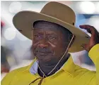  ?? AP ?? Ugandan presidenti­al candidate Bobi Wine, left, says he speaks for a younger generation in his race again long-term incumbent President Yoweri Museveni, above.