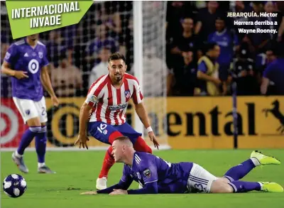  ??  ?? JERARQUÍA. Héctor Herrera derriba a
Wayne Rooney.