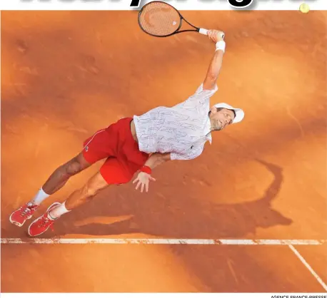  ?? AGENCE FRANCE-PRESSE ?? NOVAK Djokovic slams his way to the finals.