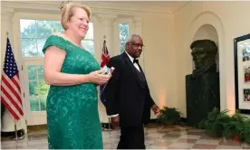  ?? Photograph: Erin Scott/Reuters ?? Ginni and Clarence Thomas arrive at the White House for a state dinner. Texts between Ginni Thomas and Mark Meadows pushed Trump’s ‘big lie’.