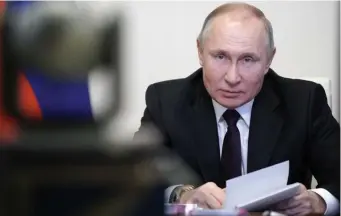  ?? AP file ?? NEW STANDARDS: Russian President Vladimir Putin has been put on notice by President Biden that the U.S, will hold Russia to account for its actions.