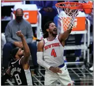  ?? (AP/Marcio Jose Sanchez) ?? Derrick Rose finished with 25 points off the bench as the New York Knicks defeated the Los Angeles Clippers 106-100 on Sunday afternoon at Staples Center in Los Angeles.