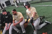  ?? Photo by Ernest A. Brown ?? North Smithfield native Brandon Taylor, pictured right, cited a desire to play closer to home as one of the key reasons why he transferre­d from Monmouth University to Bryant.