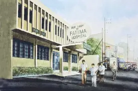  ??  ?? Alfred Galura’s painting of the former Fatima Hospital in the book