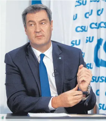  ?? FOTO: SVEN HOPPE/DPA ?? Markus Söder (CSU) soll sich gerne bei den Vorschläge­n der Freien Wähler bedienen.