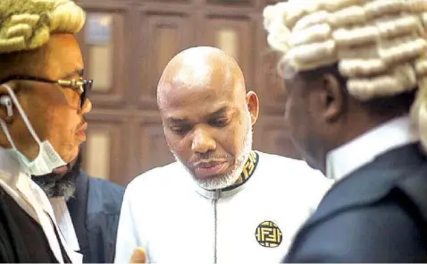  ?? ?? Kanu after a court sitting ... recently