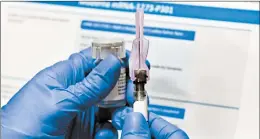  ?? HANS PENNINK/AP ?? Joe Biden’s team wasn’t invited to the Trump administra­tion’s vaccine summit. Above, a nurse prepares a syringe during a COVID-19 vaccine study in July in Binghamton, New York.