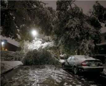  ??  ?? Le Manitoba a été frappé de plein fouet par d’importante­s chutes de neige. - La Presse canadienne: John Woods