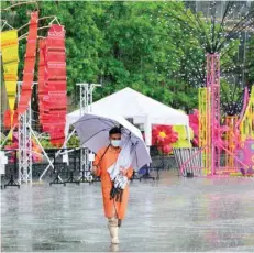  ?? — AFP ?? Decoration­s set for Thailand’s Buddhist New Year celebratio­ns, locally known as Songkran, in Bangkok as authoritie­s impose public safety restrictio­ns on the festival due to the resurgence of the coronaviru­s.