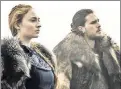  ??  ?? ALIVE, NOT KICKING: Sansa (Sophie Turner) and Jon (Kit Harrington) are two of the many characters spared this season.