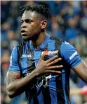  ??  ?? Attaccante Duvan Zapata