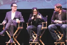  ?? Santiago Mejia / The Chronicle ?? Diedrich Bader (left), Pamela Adlon and Greg Cromer at the SF Sketchfest event on the FX Network show “Better Things.”