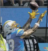 ?? Robert Gauthier Los Angeles Times ?? KEENAN ALLEN is second in receiving yards in Chargers history, trailing only tight end Antonio Gates.