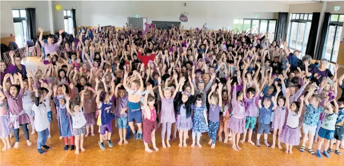  ?? Photos / Supplied ?? Westmere children celebrated the life of their teacher.