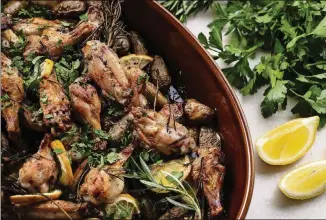  ?? KARSTEN MORAN/THE NEW YORK TIMES ?? Lemony roasted chicken wings take inspiratio­n from the Mediterran­ean— a departure from the classic Buffalo approach.