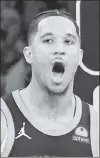  ?? ?? JOSH HART Fired-up during his triple-double effort.