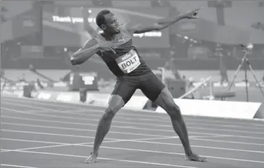  ?? USA TODAY SPORTS FILE PHOTO ?? Usain Bolt ofJamaica poses after winning the 200-metre race in 19.89 secondsin London earlier this month.