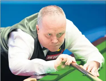  ??  ?? John Higgins begins his bid for a fifth Crucible crown this afternoon