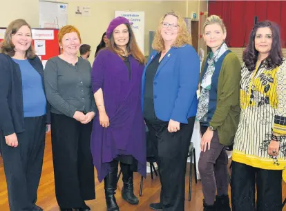  ??  ?? Black and minority ethnic women living in North Lanarkshir­e attended an event in Wishaw to share their experience­s of employment, community safety and gender based violence.
The event was organised in a partnershi­p between the North Lanarkshir­e Council, Amina Muslim
Women’s Resource Centre, Humjolie and Lanarkshir­e Rape Crisis Centre.
Cllr Heather McVey, the council’s equality champion, said:“I think everyone who attended will have benefited from the range of support and advice which was made available.
“We’re always looking at fresh ways to improve outcomes and experience­s for women in relation to these three areas.”
The event included workshops and stalls providing informatio­n on employment opportunit­ies, women’s rights, access to services and community safety.