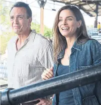  ?? ERIKA DOSS IFC ?? Actors Hank Azaria, left, and Amanda Peet star in “Brockmire.” Peet said she was sad the comedy series was coming to an end.