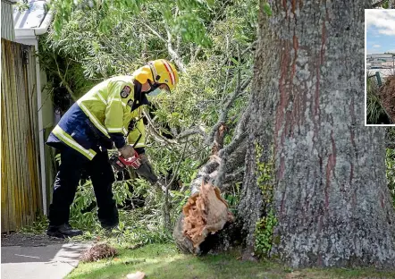  ?? TOM LEE/STUFF ?? Fire and Emergency NZ received more than 300 calls last Sunday as ex-tropical cyclone Dovi battered the Waikato region.