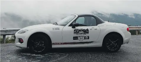  ?? BRIAN HARPER/Driving photos ?? The 2014 Mazda Adventure Rally with the MX-5 saw its share of bad weather and mishaps in the Blue Ridge and Great Smoky Mountains.