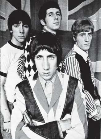  ??  ?? 1960s Brit rockers Keith Moon with John Entwhistle, Roger Daltrey and Pete Townshend in The Who.