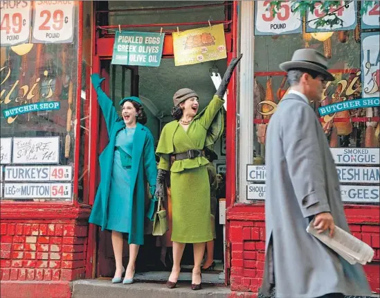  ?? Nicole Rivelli Amazon Prime Video ?? RACHEL BROSNAHAN, left, with Marin Hinkle, is again up for lead actress in a comedy, as is “The Marvelous Mrs. Maisel” for comedy series. Both won last year.