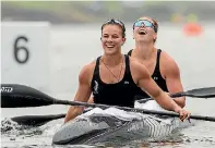  ?? PHOTO: PHOTOSPORT ?? Lisa Carrington, front, and Caitlin Ryan won gold in the women’s K2 500m event at the Canoe Sprint World Championsh­ips in the Czech Republic.