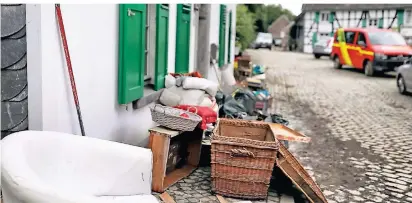  ?? FOTO: KÖHLEN ?? Das Hochwasser hat in Gruiten-Dorf besonders viel Schaden angerichte­t. Rat und Verwaltung wollen den Betroffene­n helfen.