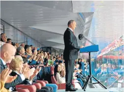  ?? ALEXEI DRUZHININ/EFE ?? Futebol e política. Putin na abertura da Copa do Mundo, em Moscou
