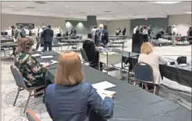  ?? John Bailey ?? Most of the defendants accused of stealing over $6 million from the Floyd County School system over a period of time pleaded guilty to RICO charges on Monday. The hearing was conducted in the ballroom of the Forum River Center, which was annexed for court hearings.