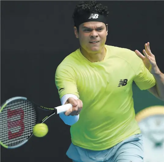  ?? PHOTO AFP ?? Le Canadien Milos Raonic n’a fait qu’une bouchée du Croate Martin Cilic, hier à Melbourne, l’emportant en trois manches.