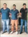  ??  ?? Sospechoso­s. Los tres involucrad­os en el caso de extorsión.