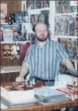  ??  ?? Dave Bromehead pictured in the Sheffield Space Centre comic book shop in the 1980s.