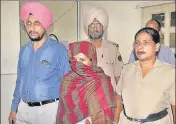  ?? GURMINDER SINGH/HT ?? ■ Accused Renu in police custody in Ludhiana.