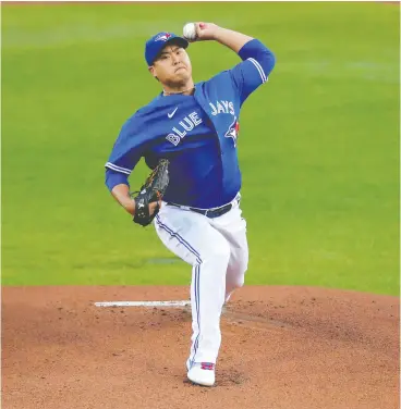  ?? Timothy T Ludwig/ Gett y Imag es ?? Hyun-jin Ryuhas shown himself to be the stud pitcher the Blue Jays hoped he’d be, but the team is turning to Matt Shoemaker to open the best- of-three series with the Rays.