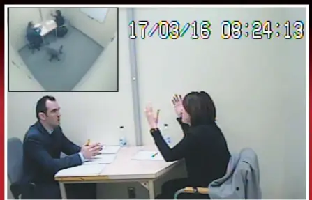  ?? PHOTO COURTOISIE ?? En interrogat­oire avec le sergent-enquêteur Carl Boulianne dans les heures suivant son arrestatio­n, le 17 mars 2016, l’ancienne vice-première ministre du Québec Nathalie Normandeau a reproché à la police de ne pas lui avoir donné l’opportunit­é de donner sa version des faits depuis trois ans.