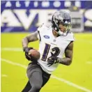  ?? KARL MERTON FERRON/ BALTIMORE SUN ?? An injured reserve designatio­n would keep rookie Rashod Bateman out until at least Week 4, affording maybe the team’s most talented wide receiver the time to return at full strength.