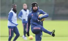  ?? Photograph: Stuart MacFarlane/Arsenal FC/Getty Images ?? Mikel Arteta at an Arsenal training session this week. ‘We are looking at options and we will see what we can do,’ he said.