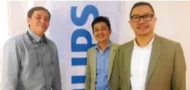  ??  ?? Dr. Roberto Peter Instrella, sleep medicine expert; Rodel Francisco from Philips Respironic­s; Dr. Keith Aguilera, vice president of Philippine Society of Sleep Medicine