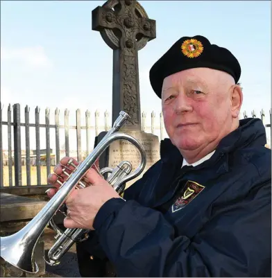  ??  ?? Bugler Martin Mc Evoy at the annual wreath laying ceremony