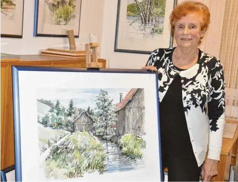  ?? Foto: Helmut Bissinger ?? Landschaft­smalerei gehört zu den Schwerpunk­ten der Donauwörth­erin Christa Knitl. Ihr Haus ist eine einzige Gemäldegal­erie.