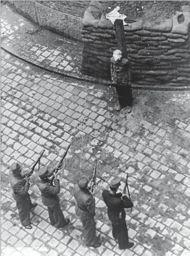  ?? Picture: Getty Images ?? Former Hungarian Ambassador to Berlin, Doeme Sztojay, facing the firing squad in Hungary, September 6 1946. He was executed for forming Hungary’s first ‘Quisling’ Government.