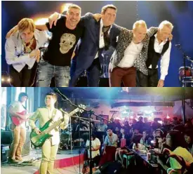  ?? FACEBOOK.COM AND
POCHOLOCON­CEPCION ?? TOP: Spandau Ballet’s Steve Norman, John Keeble, Tony Hadley, Gary Kemp and Martin Kemp. Above: a live gig at ’70s Bistro, one of five bars that had pop-up stations in the San Miguel Beer Oktoberfes­t kickoff Sept. 18 at the MOA open grounds