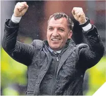  ??  ?? ■
Brendan Rodgers in celebrator­y mood.