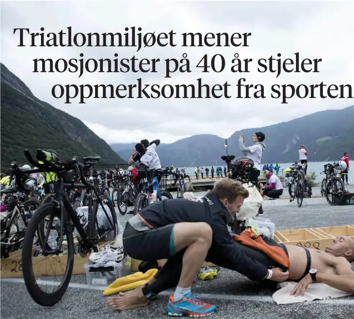  ??  ?? I NORSEMAN: Det ekstreme triatlonlø­pet Norseman begynner i Eidfjord og avsluttes på Gaustatopp­en.